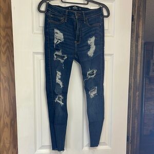 Hollister Blue Skinny Distressed Jeans